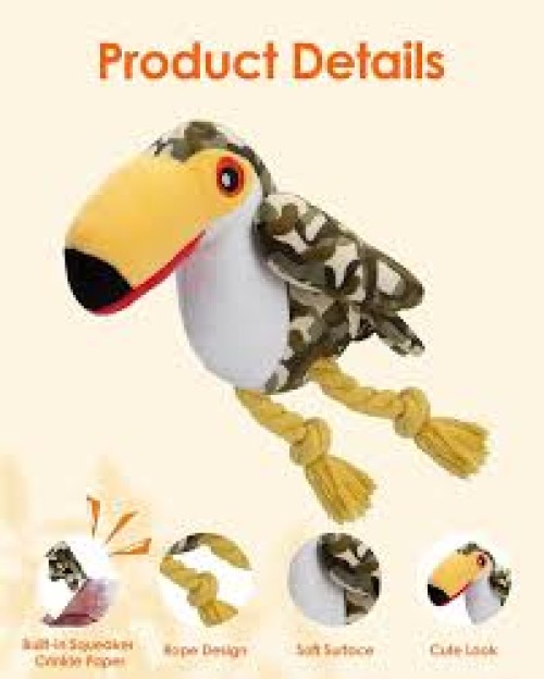 Toucan Large Beak Bird Chew Rope Toy to relieve boredom Plush grinding teeth gnawing toys