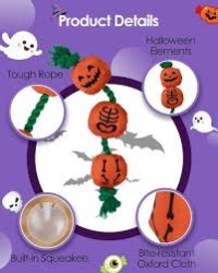 Pumpkin Halloween Rope Toy to relieve boredom Plush grinding teeth gnawing toys