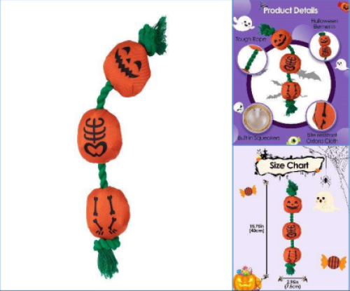 Pumpkin Halloween Rope Toy to relieve boredom Plush grinding teeth gnawing toys