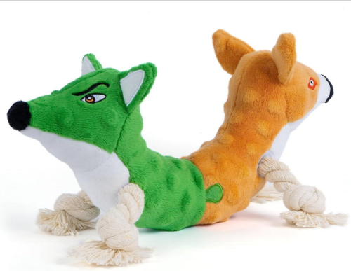 Twin Head Fox Chew Rope Toy to relieve boredom Plush grinding teeth gnawing toys